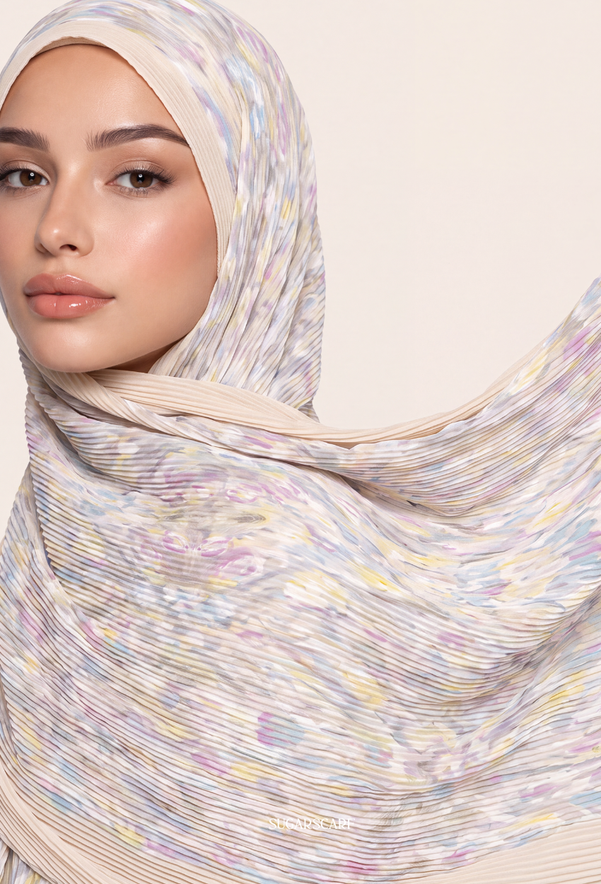 Fall In Love Wide Ultra Fine Pleated Shawl Ironless · in Belle