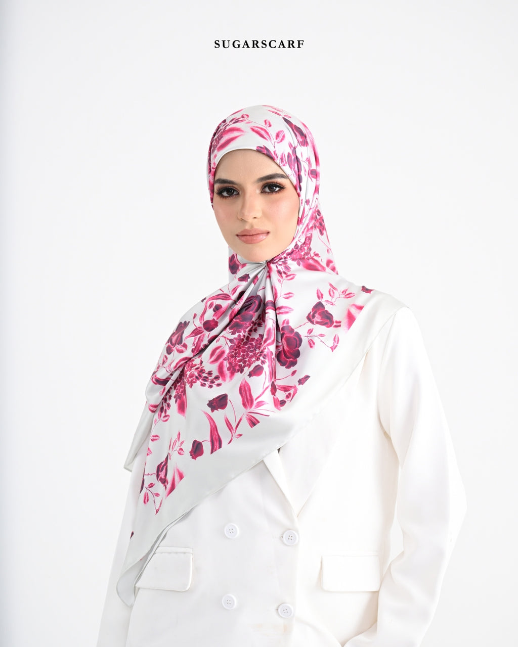 Matte Satin Silk Sq (She is in The Bloom) in Alicia