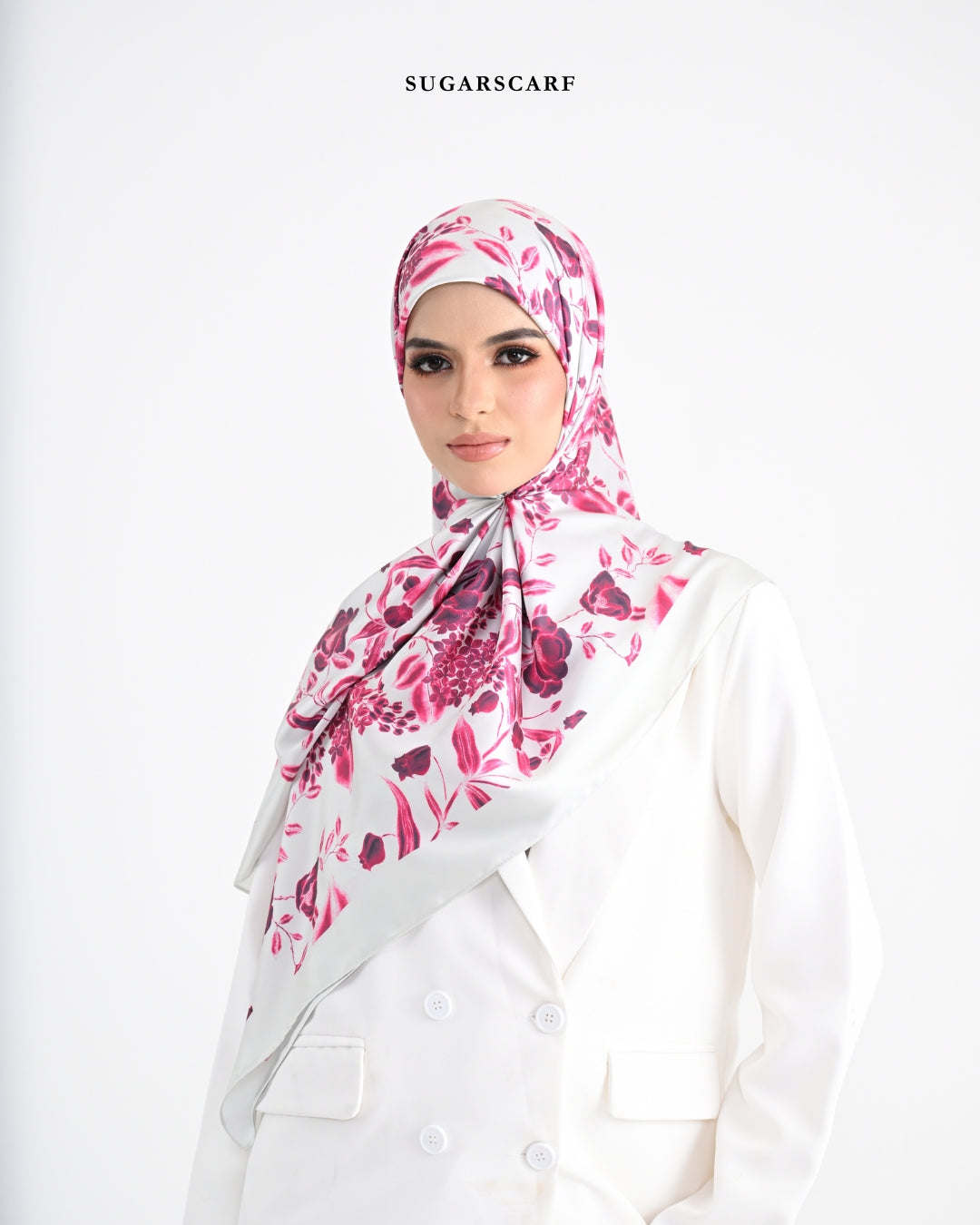 Matte Satin Silk Sq (She is in The Bloom) in Alicia