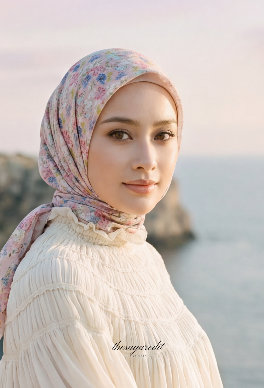 TSE BloomInvitation Japanese Cotton Voile Square In PetalPop