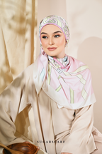 ( Square ) Classy Harmoni Mixed Satin Silk Scarf ( UNITY )