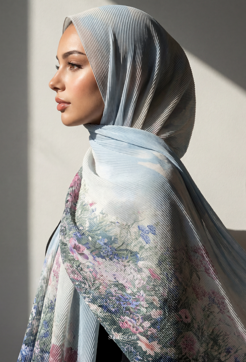 Fall In Love Wide Ultra Fine Pleated Shawl Ironless ·Margaux