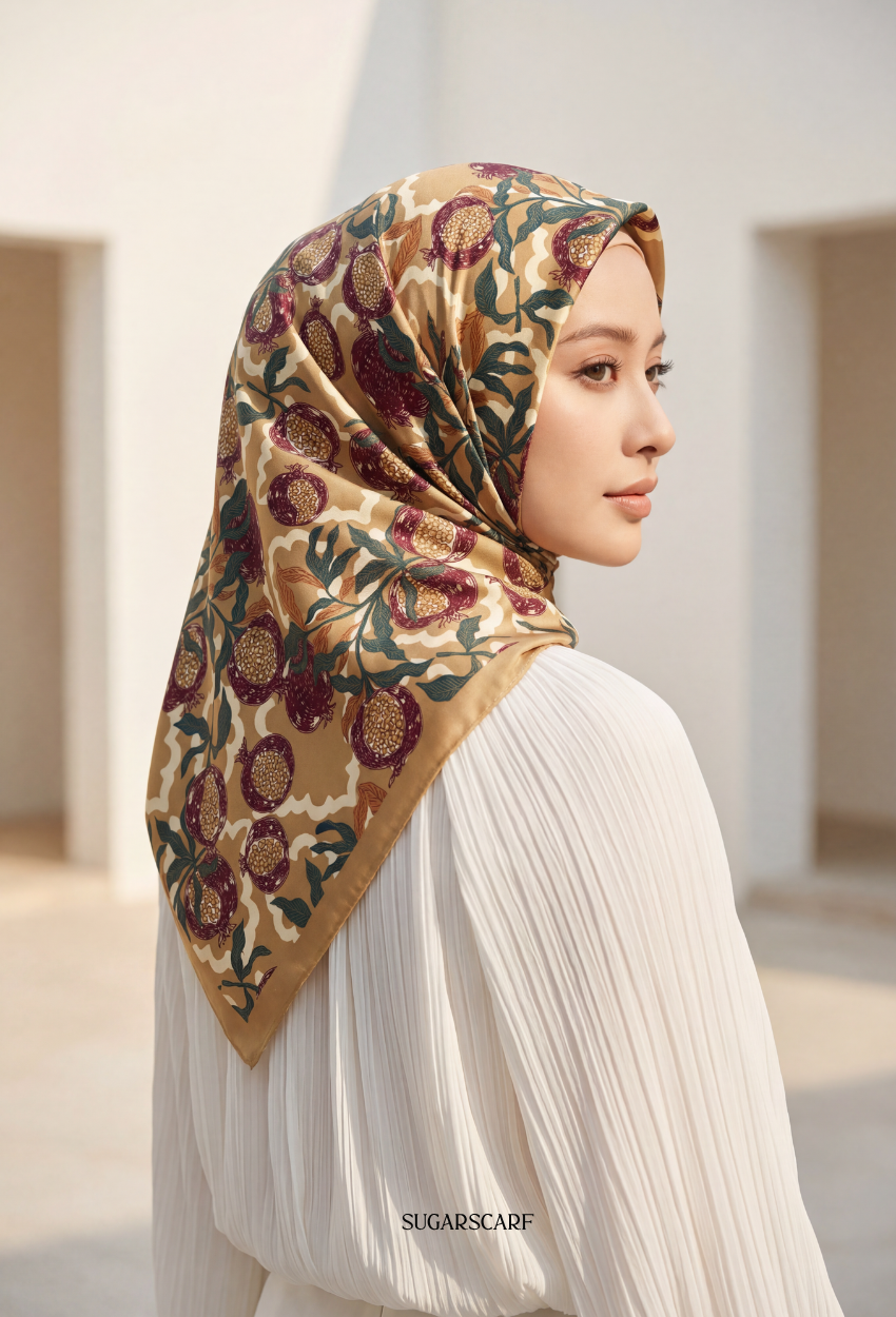 FallInLove Scarves Mixed Satin Square in GoldProm 03