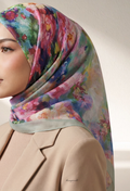 TSE BloomInvitation Japanese Cotton Voile Square - Cleef