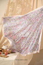 YES DEFECT - ( Square ) Eid Flower Power Mixed Satin Silk Scarf ( PILLOW TALK )