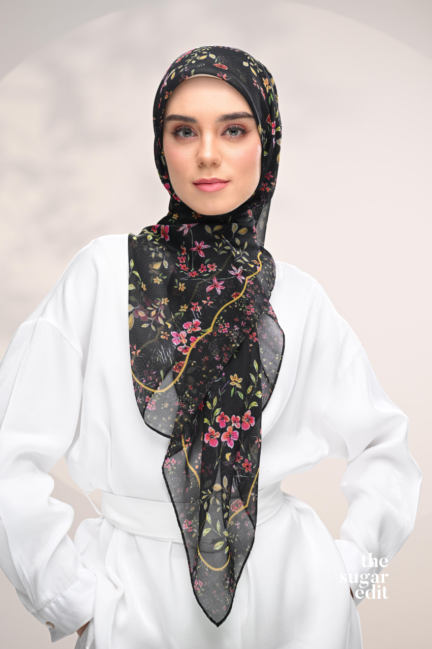 YES DEFECT -  Whispering Bloom Japanese Cotton Voile In (Dark Rose)