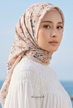 TSE BloomInvitation Japanese Cotton Voile Square In PeachBouquet