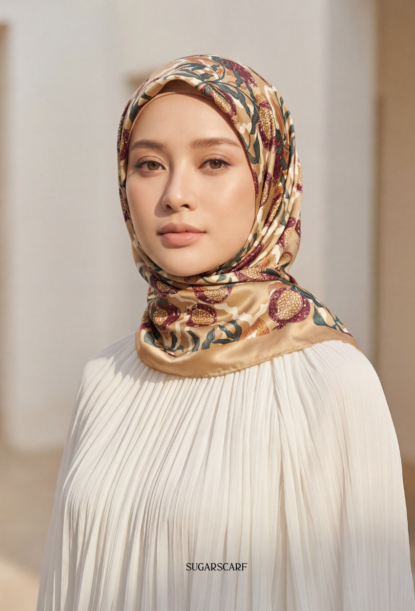 FallInLove Scarves Mixed Satin Square in GoldProm 03