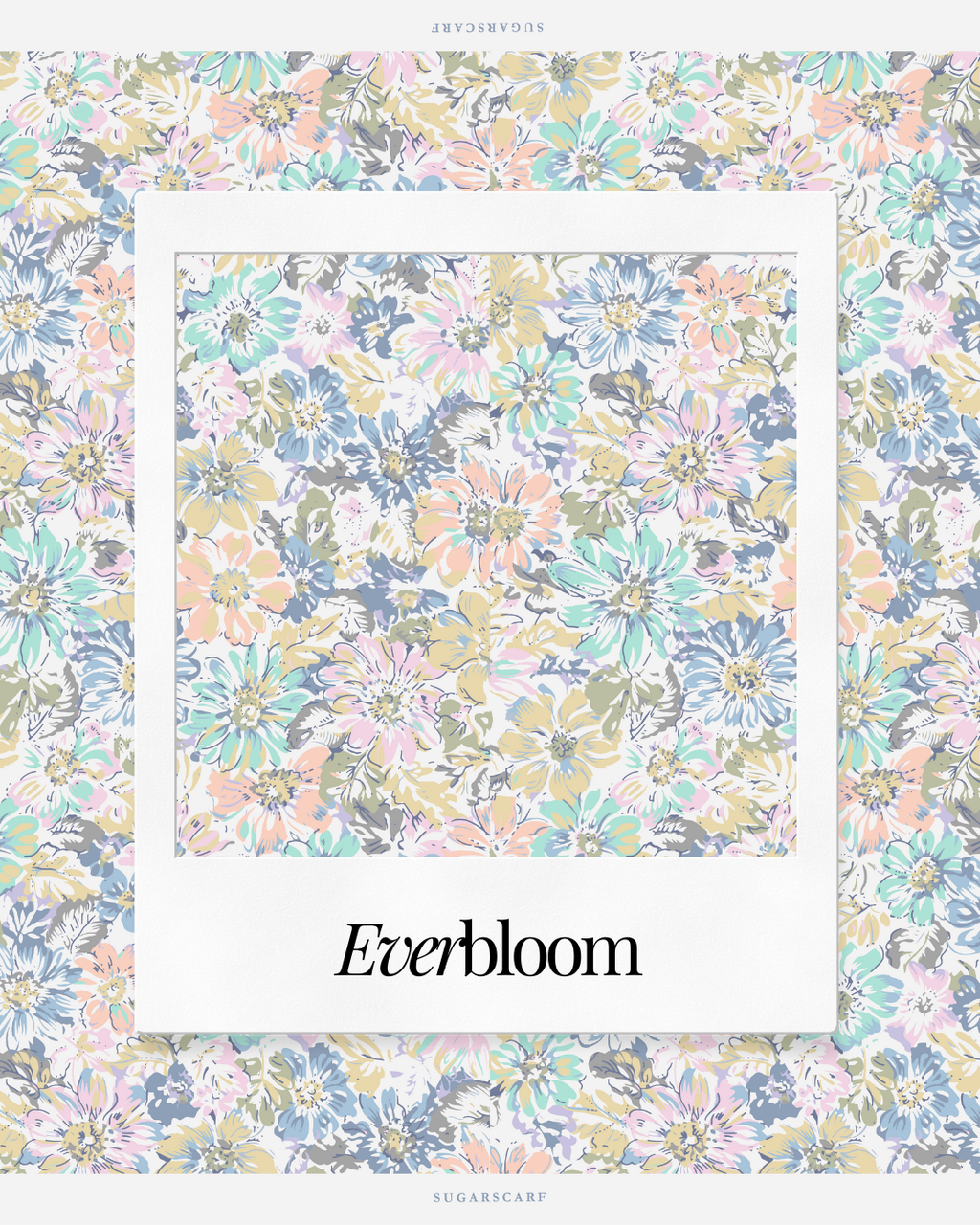 YES DEFECT Matte Satin Silk Sq (Garden Whimsy) in EverBloom