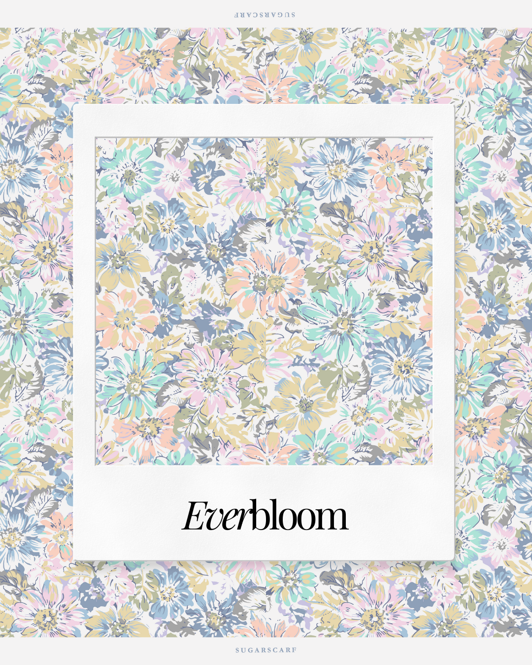 YES DEFECT Matte Satin Silk Sq (Garden Whimsy) in EverBloom