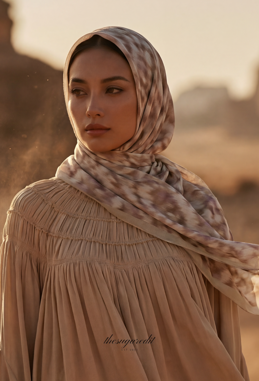 TSE Mod Japanese Cotton Voile Square Ivory Roam - Light AppleGreenBorder