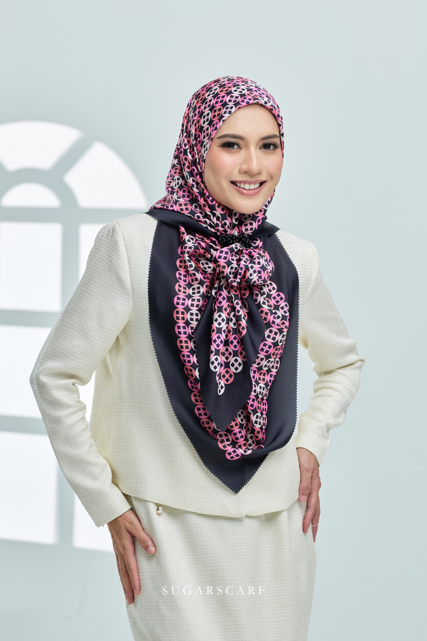 YES ( Square ) AS-IS Girl Boss Mixed Satin Silk Scarf ( Achiever )