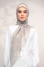 YES DEFECT - THESUGAREDIT Whispering Bloom Japanese Cotton Voile In (Khaki Petals)