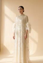 Seraphina Crystal Beads Drape In Ivory Pearl