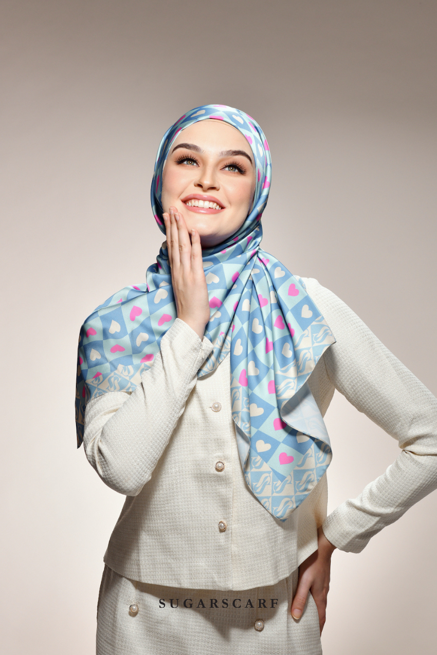 YES DEFECT - ( Square ) Kindness Matte Satin Silk Scarf ( PEACE )