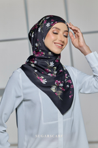 ( Square ) Celeste Matte Satin Silk Scarf ( SINCERELY )