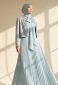 Elara 2-Piece Pleated Dress With Crystal Blazer In BabyBlue