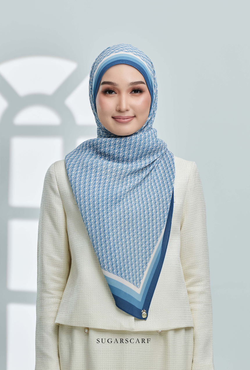 (SAMPLE) ( Full Wide Pleats Shawl ) Classy Monogram ( NAISS )