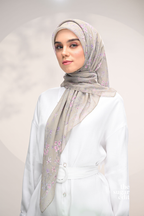 YES DEFECT - THESUGAREDIT Whispering Bloom Japanese Cotton Voile In (Khaki Petals)