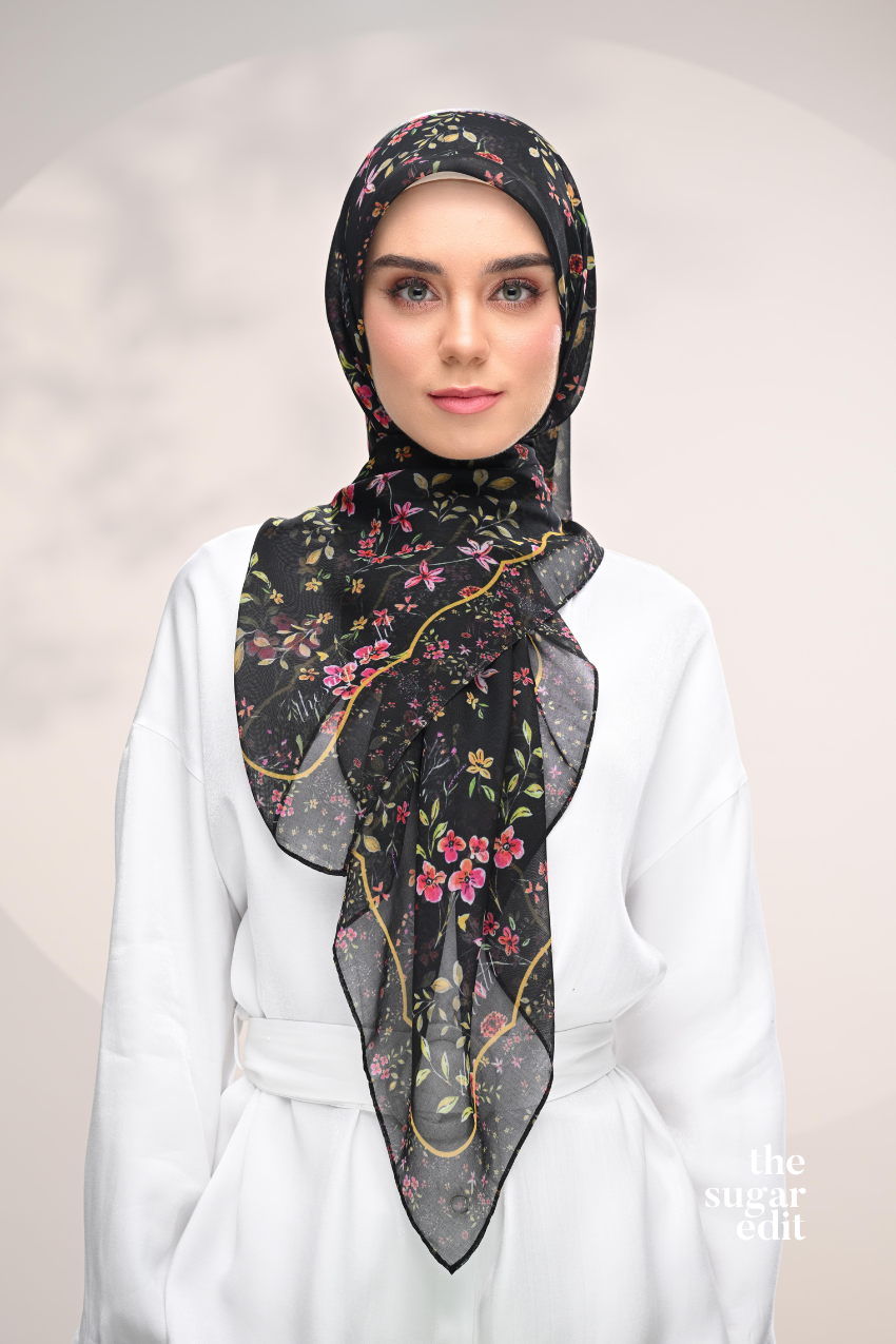YES DEFECT -  Whispering Bloom Japanese Cotton Voile In (Dark Rose)
