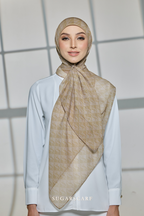 YES DEFECT - Sugarscarf Monogram JapaneseVoile In Tiramisu Latte