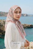 TSE BloomInvitation Japanese Cotton Voile Square In Francessca