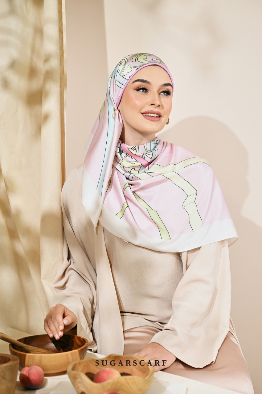 ( Square ) Classy Harmoni Mixed Satin Silk Scarf ( UNITY )