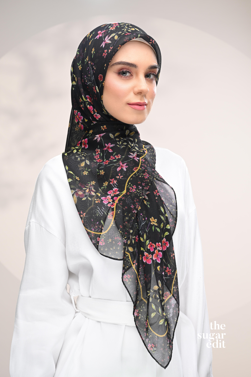 YES DEFECT -  Whispering Bloom Japanese Cotton Voile In (Dark Rose)