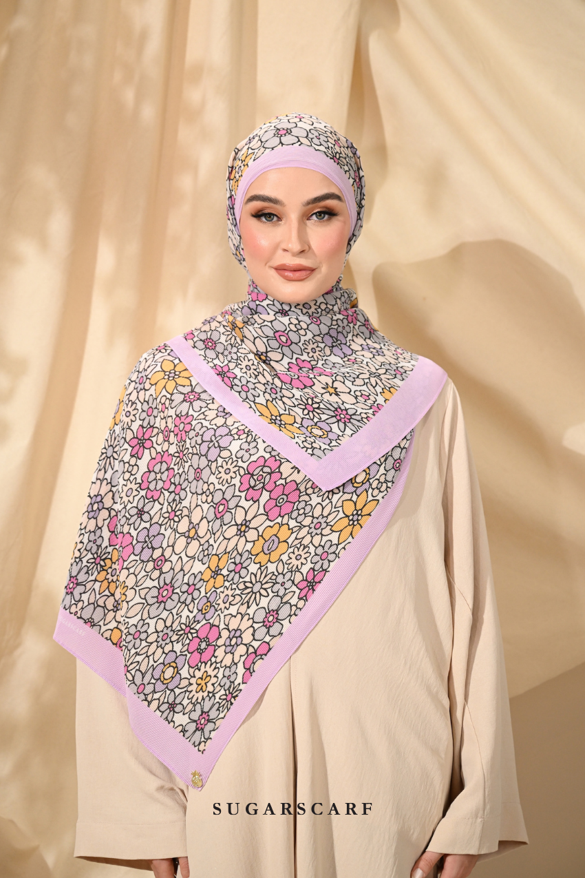 ( Full Wide Pleats Shawl ) Eid Flower Power ( HANDBAGS )