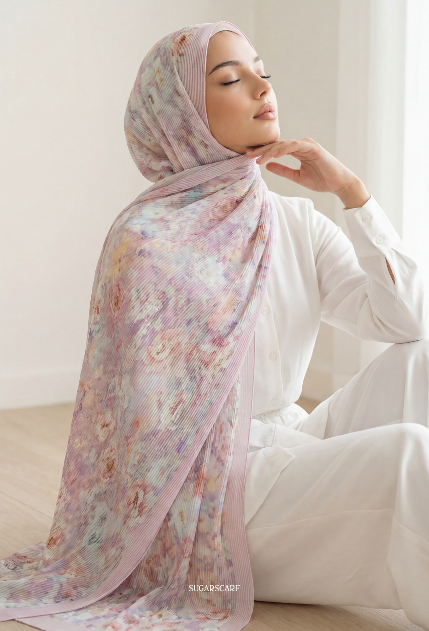 Fall In Love Wide Ultra Fine Pleated Shawl Ironless · in Julie