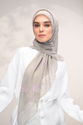 YES DEFECT - THESUGAREDIT Whispering Bloom Japanese Cotton Voile In (Khaki Petals)