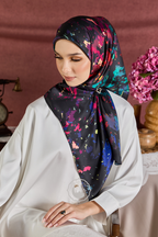 YES DEFECT - (Square ) Celeste In Mixed Silk Matte Satin (Symphony)