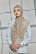 YES DEFECT - Sugarscarf Monogram JapaneseVoile In Tiramisu Latte
