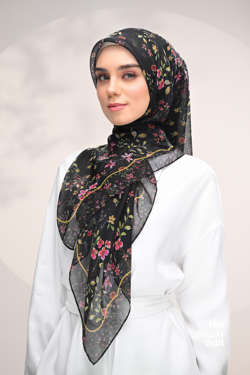 YES DEFECT -  Whispering Bloom Japanese Cotton Voile In (Dark Rose)