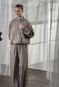Lisa Mixed Tencel Set In Dark Khaki