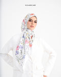 YES DEFECT - Matte Satin Silk Sq (She is in The Bloom) in Everlyn