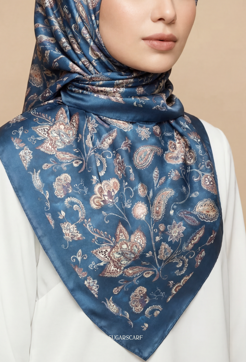 Eid Classy 2026 Scarves Mixed Satin Square in La Reine