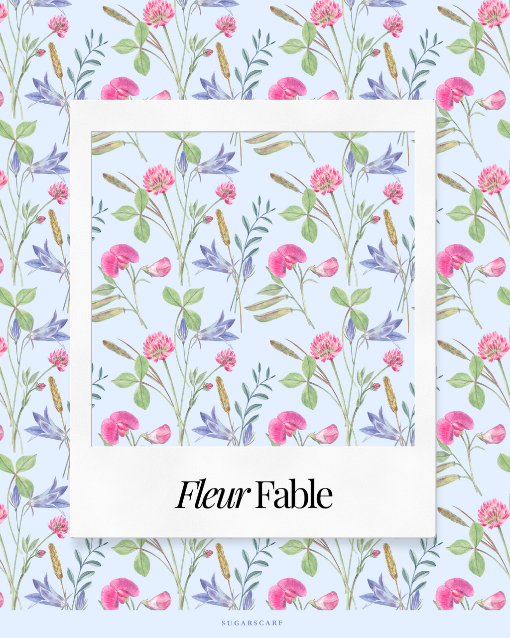 Matte Satin Silk Sq (Garden Whimsy) in Fleur Fable