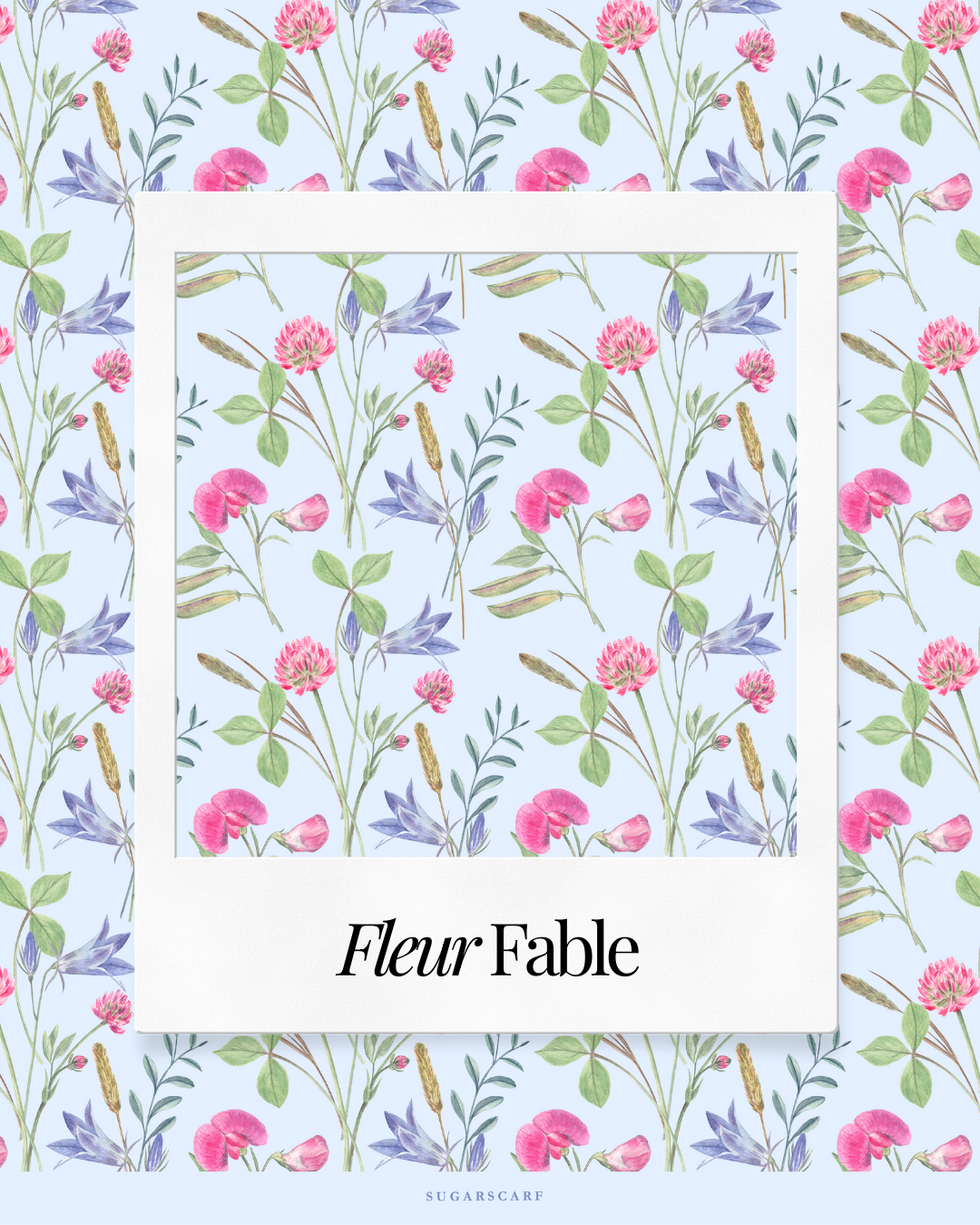 Matte Satin Silk Sq (Garden Whimsy) in Fleur Fable