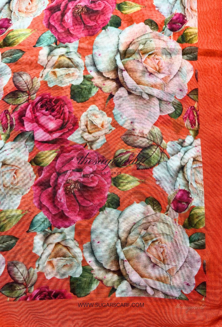 TSE BloomInvitation Japanese Cotton Voile Square - Khanina