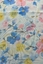 TSE BloomInvitation Japanese Cotton Voile Square - Maya ( Hint of Green Based)