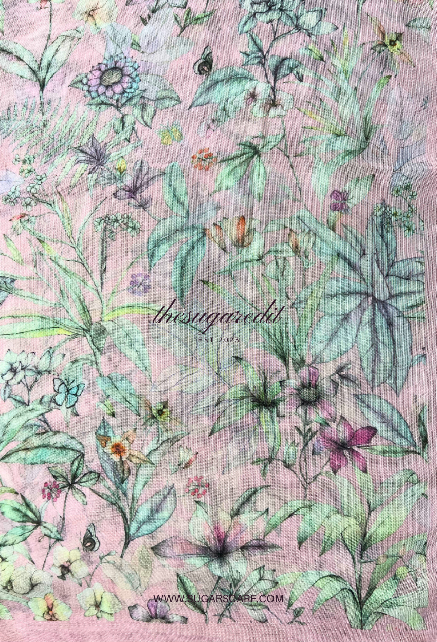 TSE BloomInvitation Japanese Cotton Voile Square - Bianca ( Vibrance)