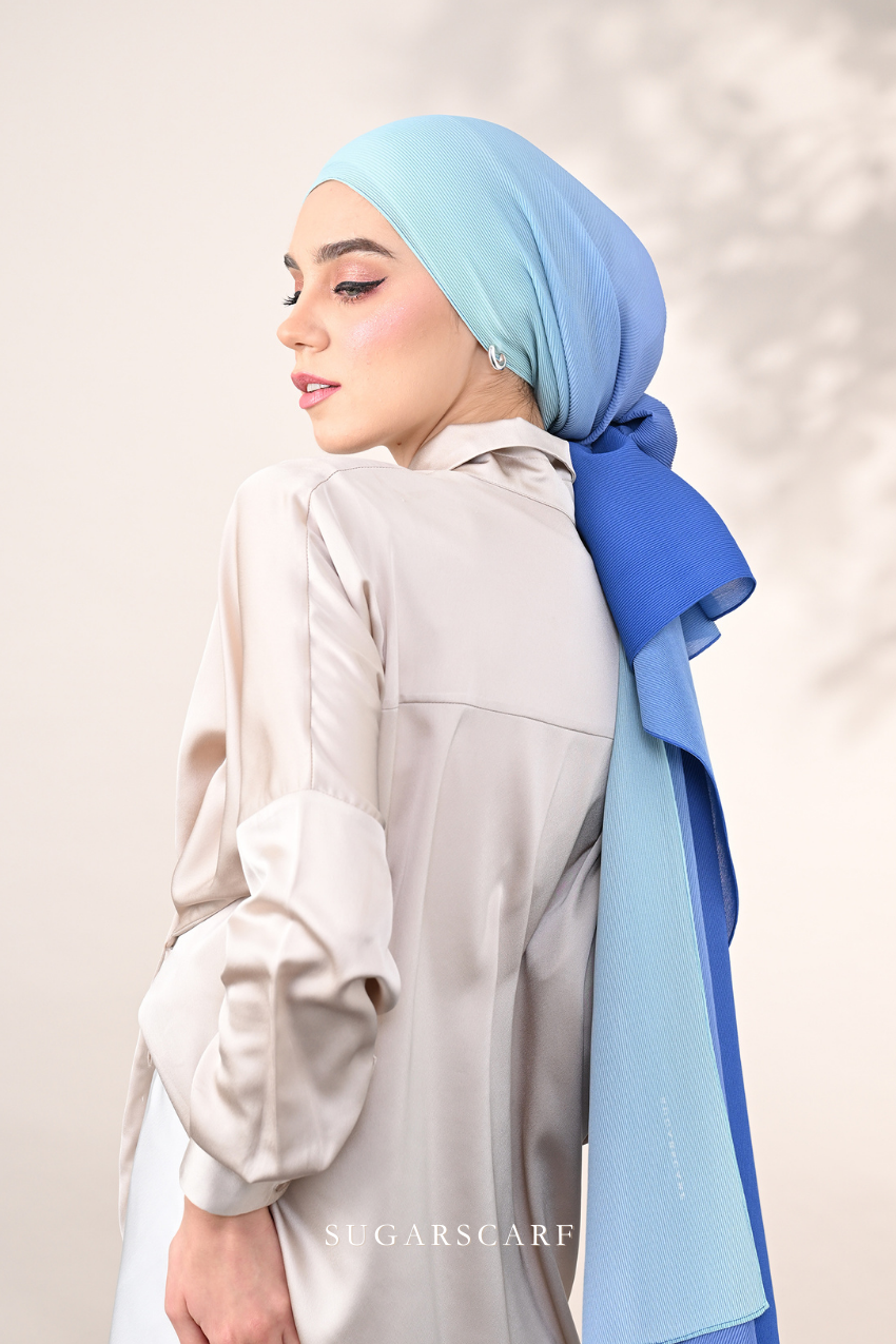 ( Full Wide Pleats Shawl ) Ombre ( Holiday )