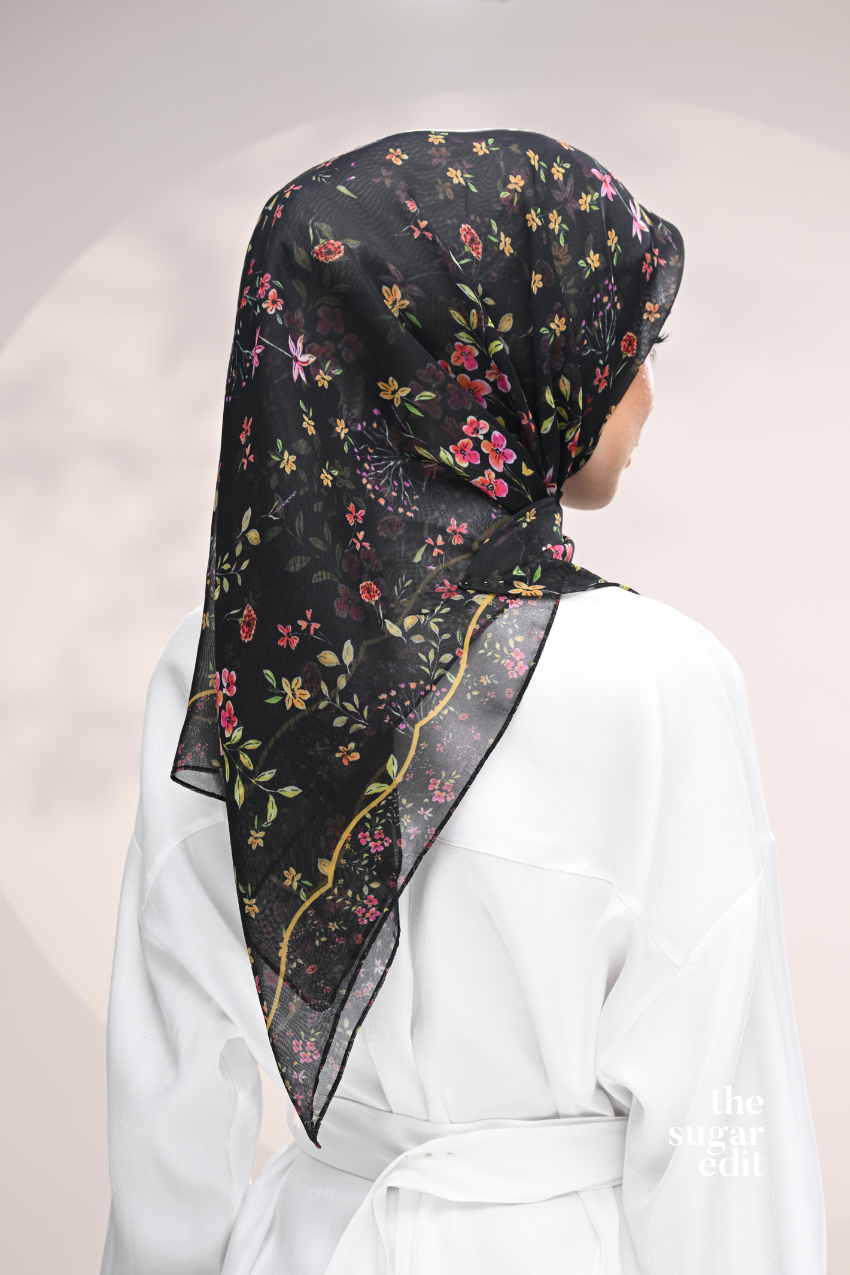 YES DEFECT -  Whispering Bloom Japanese Cotton Voile In (Dark Rose)