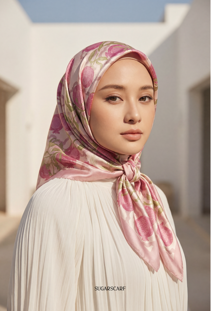 FallInLove Scarves Mixed Satin Square in PinkPromo 02