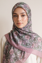 TSE BloomInvitation Japanese Cotton Voile Square  - Portobello
