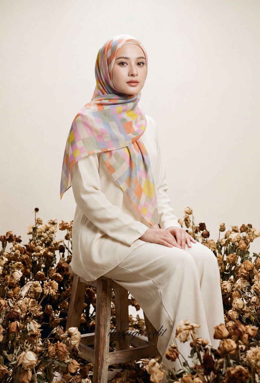 TSE December Serenity Japanese Voile Square In PopScribble