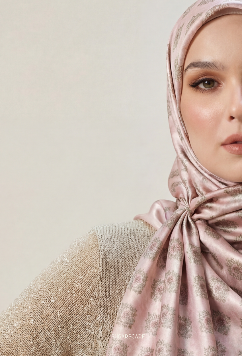 Eid Classy 2026 Scarves Mixed Satin Square in Palazzo