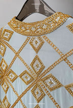 Cleopatra Crystal Beads Drape In Deep Maroon