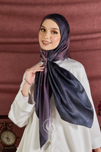 YES DEFECT (Square ) Celeste In Mixed Silk Matte Satin (Starlight)